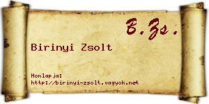 Birinyi Zsolt névjegykártya